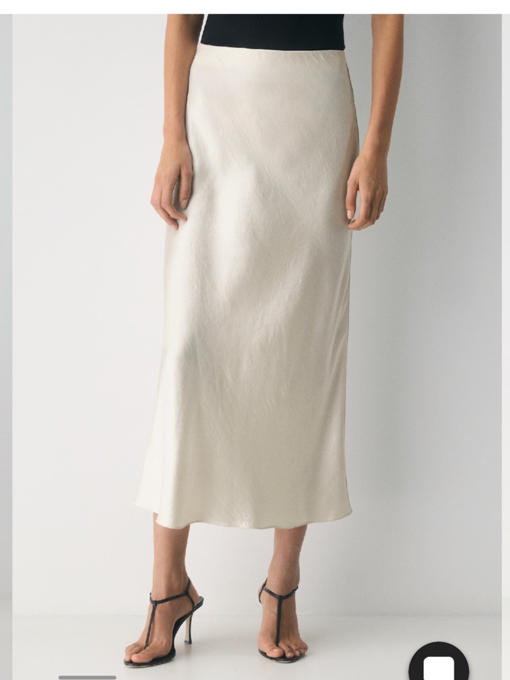 Aritzia Satin Slip Maxi Skirt - matte pearl